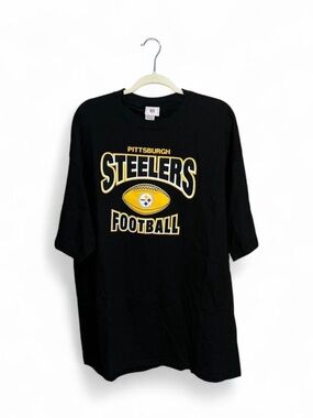 NFL Men’s Vintage Black Pittsburgh Steelers Football Short Sleeve Shirt Size XXL